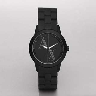   Exchange Black Silicone And Stainless Steel Ladies Watch AX5075  