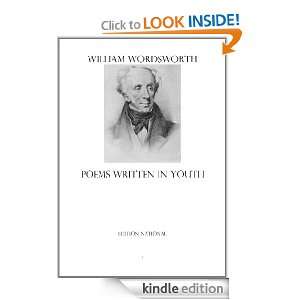 Poems Written in Youth William Wordsworth  Kindle Store