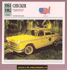 1961 1982 CHECKER MARATHON Taxi Cab Car SPEC PHOTO CARD