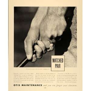  1938 Ad Otis Elevator Maintenance Vintage Golf Club 