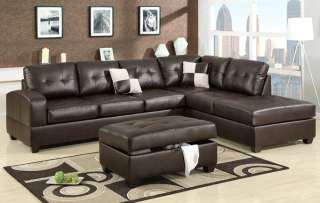 Espresso Modern Sectional Leather Sofa Couch Set 7358  