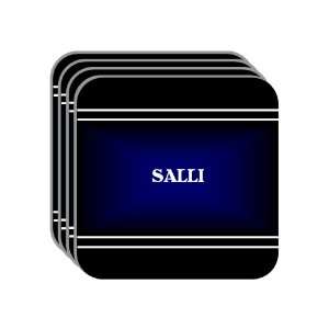 Personal Name Gift   SALLI Set of 4 Mini Mousepad Coasters (black 