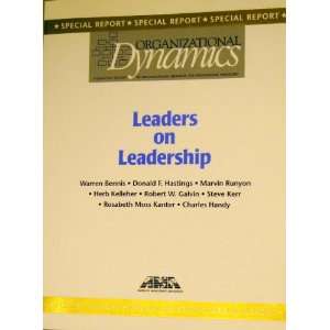  Special Report Organizational Dynamics, Leaders on Leadership 