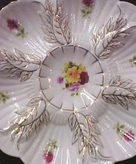 Limoges Porcelain China Oyster Plate Roses Serving Dish  