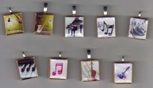 Custom Made Scrabble Tile Musical Themed Choose from 8 Charms Great 