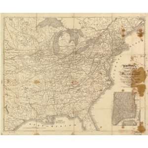    1856 railroad map of eastern half of United States