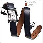 PARIS CHIC WATCH, BLACK, DOUBLE WRAP LEATHER LIKE WATCH, SO IN STYLE 
