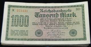 Germany Weimar Republic LOT of 50 Banknotes 1000 mark 1922 P 76  