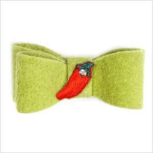   Adorned Hair Bow for Dogs   Lime with Chili Pepper