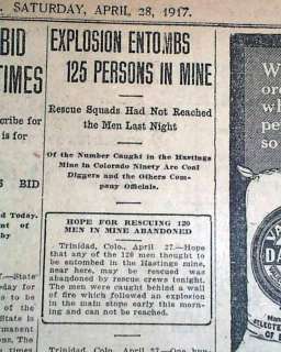   Dust EXPLOSION Trinidad CO Colorado DISASTER 1917 Newspaper *  