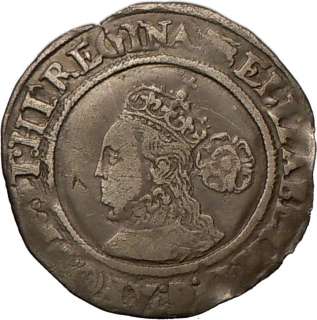 ELIZABETH I Queen of England 1562AD Authentic Silver British United 