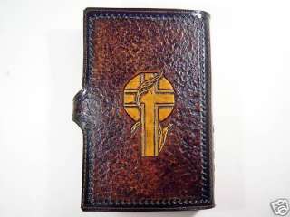 Custom Hand Tooled 8x5 LEATHER BIBLE COVER  
