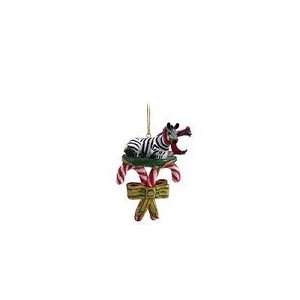  Zebra Candy Cane Christmas Ornament