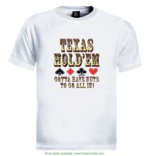Texas Nuts T Shirt Poker holdem card game rare tee  