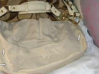   Large LG Hobo Shoulder Bag Khaki/Ivory 10620 GUC Authentic  