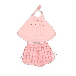    Baby Girl 0 3 Months, 2 Pc Summer Outfit, Pink Cherry Design Baby