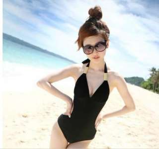 Open Back Halter Padded Monokini Bathing suit Swimsuit swimwear size M 