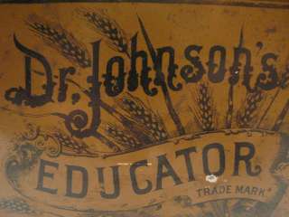   JOHNSONS EDUCATOR CRACKERS TIN VICTORIAN KITCHEN BOSTON MASS  
