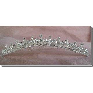  SC Flower Girl Tiara Comb With Crystal Flowers and Leaves 