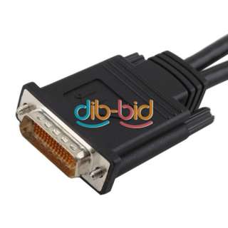   Pins Male to 24+5 Pins DVI I VGA HD15 Female Y Splitter Cable  