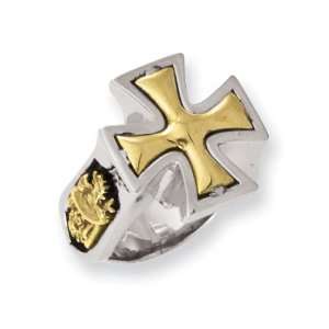   Stainless Steel Designers Bronze Maltese Cross Ring Size 11 Jewelry