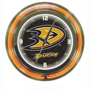  NHL Anaheim Ducks Neon Clock   14 inch Diameter 