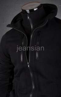 3mu Designer Mens Double Zips Jacket Coat Shirt Top Hoodie Stylish S M 