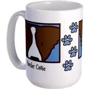  Anime Brown Border Collie Pets Large Mug by  