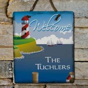 Personalized Lighthouse Custom Welcome Slate Plaque  