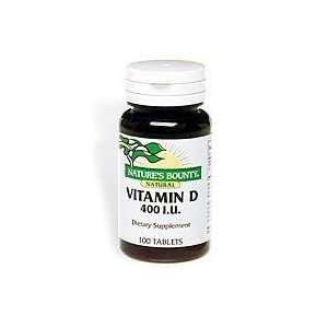  Natures Bounty Natural Vitamin D 400 IU, Tablets   100 ea 