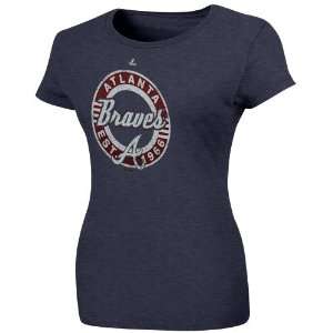  Majestic Atlanta Braves Ladies Retroized Heathered T Shirt 