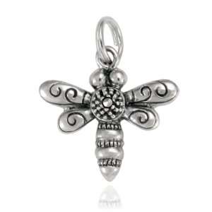 Sterling Silver Marcasite Dragonfly Charm Jewelry