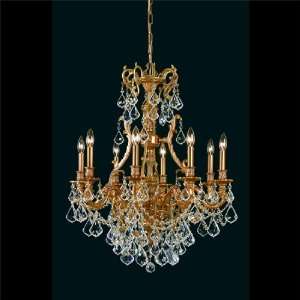  Crystorama Ornate Aged Brass Chandelier Accented with 