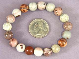 Bracelet Artistic Stone 10mm Round Beads stretch  