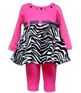 New Girls Pink Zebra Jewel Leggings Clothes sz 24m NWT  