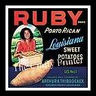 MAGNET   BLACK AMERICANA   LOUISIANA Ruby Sweet Potatoes Label