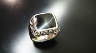 NEW Exquisite Mens Silver 925 SIGNET Black Onyx Ring  