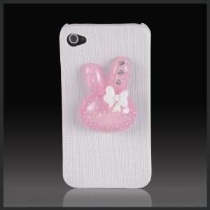 Pink Bunny Bling w Stars on White Zany Hybrid polycarbonate case 