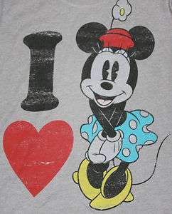 Juniors   I Love Minnie Mouse   Babydoll T Shirt  