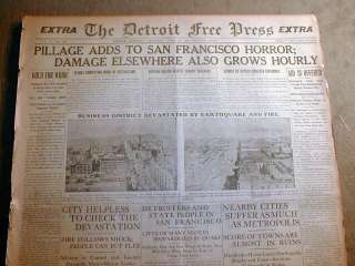 1906 SAN FRANCISCO EARTHQUAKE newspapers BIG HEADLINES & picts 