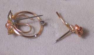 VINTAGE KREMENTZ ROSE PINS LOT OF 2 SMALL AND DAINTY  