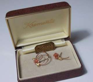 VINTAGE KREMENTZ ROSE PINS LOT OF 2 SMALL AND DAINTY  