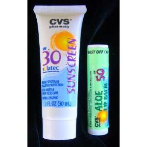  CVS   SPF 30 Solatec Sunscreen and SPF 50 Aloe Lip Balm 