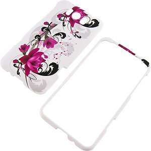    Purple Flowers White Protector Case for HTC Titan Electronics