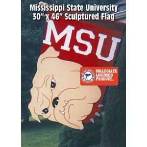 Mississipi State Bulldogs Sculptured Flag  Sports 