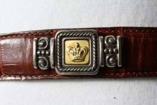 Vtg AMAZING Brighton Museum Leather Belt 96 Gold Coin S  