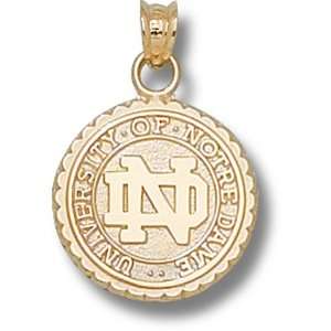  University Of Notre Dame Pendant   10K Gold Tm Seal 5/8 