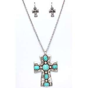  TURQUOISE JEWELRY   Religious Cross Stabilized Turquoise 