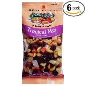 Snak Club Tropical Mix, 9 Ounce Bags (Pack of 6)  Grocery 