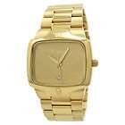 NIXON ALL GOLD PLAYER WATCH 3 HAND 100m REAL DIAMOND AUTHENTIC NEW IN 